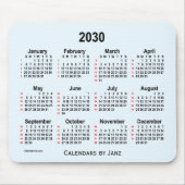 Tapis De Souris Calendrier Alice Blue 52 semaines 2030 par Janz (Devant)