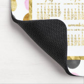 Tapis De Souris Calendrier Annuel 2019 Mousepads Points Rose Et Or (Coin)