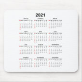 Tapis De Souris Calendrier annuel 2021 Base (Devant)
