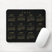 Tapis De Souris Calendrier annuel 2026 Black Gold pour le bureau à (Avec souris)