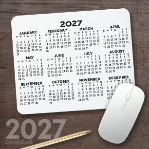 Tapis De Souris Calendrier annuel 2027 - horizontal