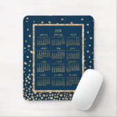 Tapis De Souris Calendrier Annuel Bleu 2019 Mouse Pads Gold Confet (Avec souris)