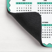 Tapis De Souris Calendrier annuel complet 2025 Wavy Emerald Green (Coin)