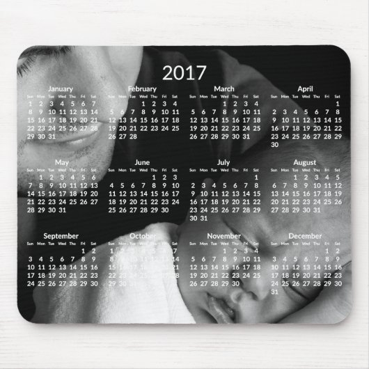 Tapis De Souris Calendrier annuel personnalisé 2017 Mousepads (Devant)