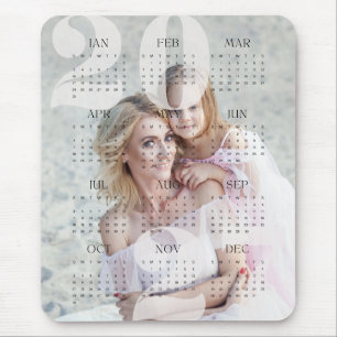 Tapis De Souris Calendrier annuel personnalisé avec photo de famil
