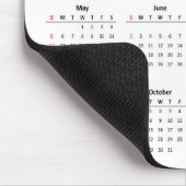 Tapis De Souris Calendrier Arrière - plan blanc simple 2024 (Coin)