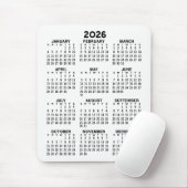 Tapis De Souris Calendrier - arrière - plan blanc - Vertical (Avec souris)