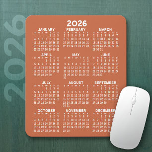 Tapis De Souris Calendrier - arrière - plan de terre cuite - Verti