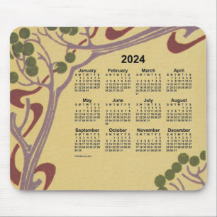 Tapis De Souris Calendrier Art nouveau 2024 par Janz