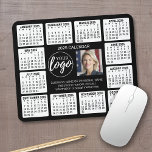 Tapis De Souris Calendrier avec logo Contact Information Magnet<br><div class="desc">Un logo et un collage photo avec un calendrier 2024 et de la place pour ajouter quelques lignes de texte. Un objet amusant pour le Nouvel An à utiliser comme cadeau de société. Ajoutez 2 photos carrés à cette conception.</div>