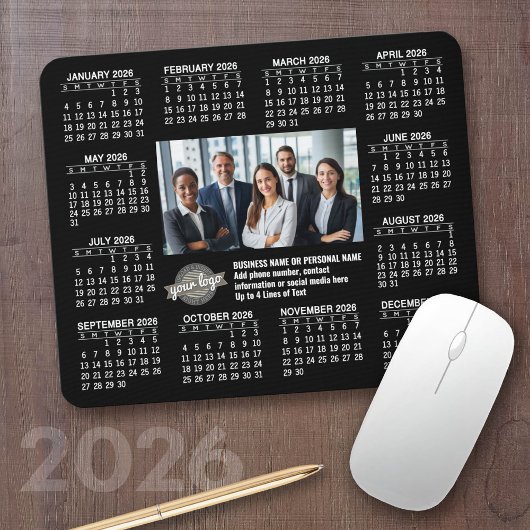 Tapis De Souris Calendrier avec logo Contact Information Magnet