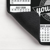 Tapis De Souris Calendrier avec logo et texte - noir et blanc (Coin)