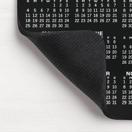Tapis De Souris Calendrier avec logo - Vue Année verticale (Coin)