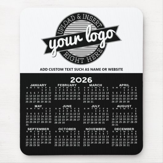 Tapis De Souris Calendrier avec logo - Vue Année verticale (Devant)