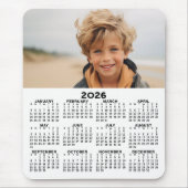 Tapis De Souris Calendrier avec photo - Vue Année verticale (Devant)