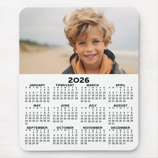 Tapis De Souris Calendrier avec photo - Vue Année verticale (Devant)