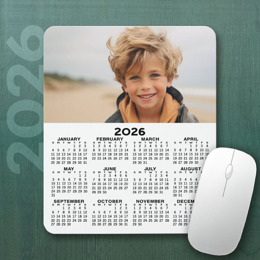 Tapis De Souris Calendrier avec photo - Vue Année verticale