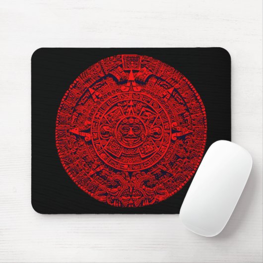 Tapis De Souris Calendrier aztèque - rouge (Avec souris)