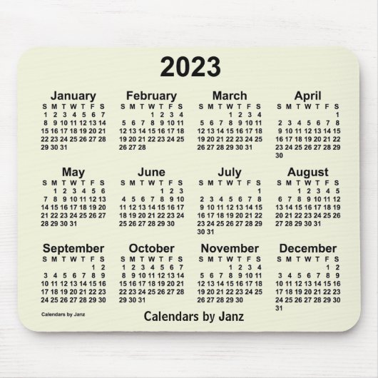 Tapis De Souris Calendrier beige 2023 par Janz Mouse Pad (Devant)