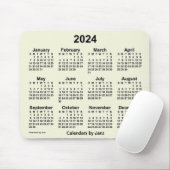 Tapis De Souris Calendrier beige 2024 par Janz Mouse Pad (Avec souris)