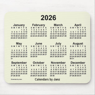 Tapis De Souris Calendrier beige 2026 par Janz Mouse Pad