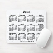 Tapis De Souris Calendrier blanc 2023 par Janz Mouse Pad (Avec souris)