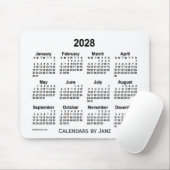 Tapis De Souris Calendrier blanc 2028 par Janz Mouse Pad (Avec souris)