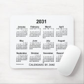 Tapis De Souris Calendrier blanc 2031 par Janz Mouse Pad (Avec souris)