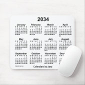 Tapis De Souris Calendrier blanc 2034 par Janz Mouse Pad (Avec souris)