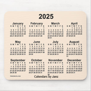 Tapis De Souris Calendrier blanc antique 2025 par Janz Mouse Pad