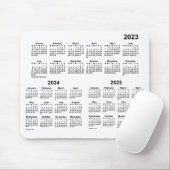 Tapis De Souris Calendrier blanc de 3 ans 2023-2025 par Janz Mouse (Avec souris)