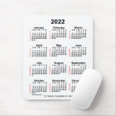 Tapis De Souris Calendrier blanc de 52 semaines 2022 par Janz (Avec souris)