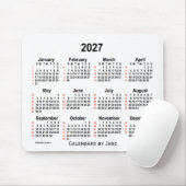 Tapis De Souris Calendrier blanc de 52 semaines 2027 par Janz (Avec souris)