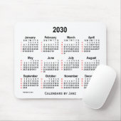 Tapis De Souris Calendrier blanc de 52 semaines 2030 par Janz Mous (Avec souris)