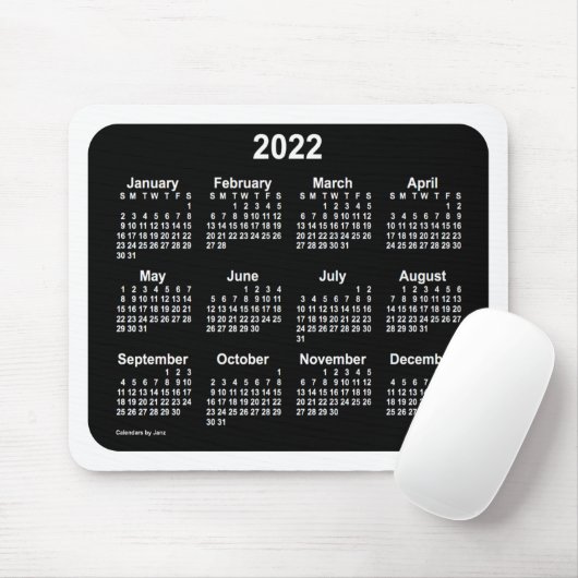 Tapis De Souris Calendrier blanc de Neon 2022 par Janz Two Tone (Avec souris)