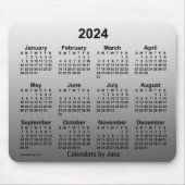 Tapis De Souris Calendrier blanc passé 2024 par Janz Mouse Pad (Devant)