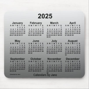 Tapis De Souris Calendrier blanc passé 2025 par Janz Mouse Pad