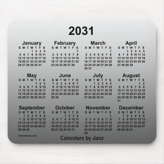 Tapis De Souris Calendrier blanc passé 2031 par Janz (Devant)
