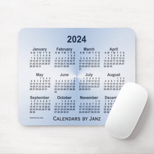 Tapis De Souris Calendrier bleu acier 2024 par Janz Mouse Pad (Avec souris)