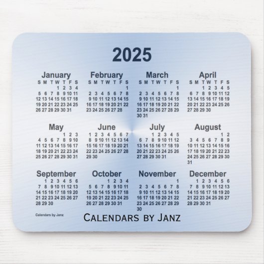 Tapis De Souris Calendrier bleu acier 2025 par Janz Mouse Pad (Devant)