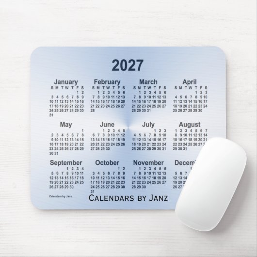 Tapis De Souris Calendrier bleu acier 2027 par Janz Mouse Pad (Avec souris)