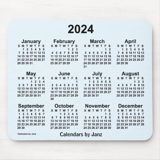 Tapis De Souris Calendrier bleu Alice 2024 par Janz Mouse Pad (Devant)