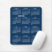 Tapis De Souris Calendrier bleu de gros caractères de boîte de (Avec souris)
