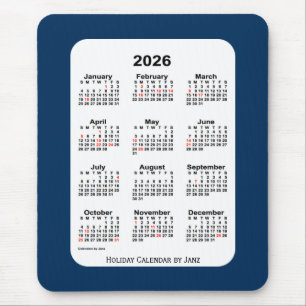 Tapis De Souris Calendrier bleu de la boîte de police de vacances