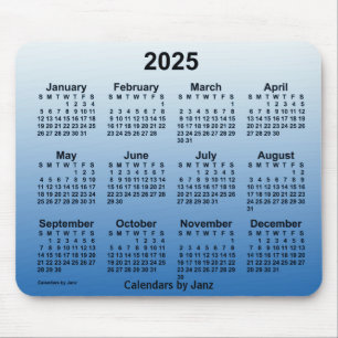 Tapis De Souris Calendrier bleu défraîchi 2025 par Janz Mouse Pad