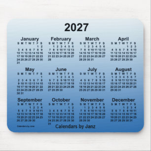 Tapis De Souris Calendrier bleu défraîchi 2027 par Janz Mouse Pa