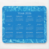 Tapis De Souris Calendrier bleu eau texturée (Devant)