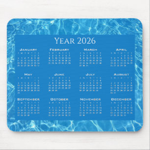 Tapis De Souris Calendrier bleu eau texturée