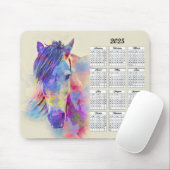 Tapis De Souris Calendrier Cheval Abstrait 2025 (Avec souris)