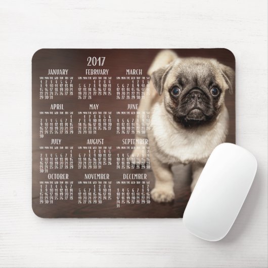 Tapis De Souris Calendrier Chien 2017 Souris Pad Cute Chiot (Avec souris)